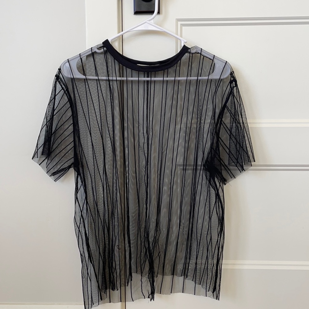 black mesh top